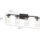 Pasadena 4 Light 32 inch Matte Black/Heirloom Bronze Vanity Light Wall Light